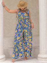 Load image into Gallery viewer, Plus Size Printed V-Neck Wide Leg Jumpsuit