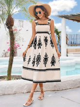 Load image into Gallery viewer, Printed Square Neck Wide Strap Midi Dress