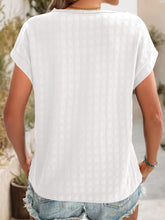 Load image into Gallery viewer, Textured Round Neck Short Sleeve Top