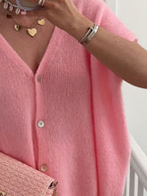 Load image into Gallery viewer, V-Neck Button Up Short Sleeve Cardigan