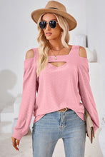 Load image into Gallery viewer, Cutout Square Neck Cold Shoulder T-Shirt