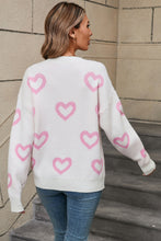 Load image into Gallery viewer, Angel Wings Heart Round Neck Dropped Shoulder Long Sleeve Sweater
