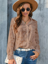 Load image into Gallery viewer, Full Size Collared Neck Long Sleeve Shirt Plus Size