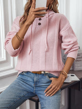 Load image into Gallery viewer, Drawstring Long Sleeve Hooded Sweater