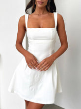 Load image into Gallery viewer, Devine Bow Back Square Neck Mini Dress