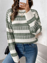Load image into Gallery viewer, Perfee Contrast Round Neck Long Sleeve Sweater