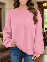 Load image into Gallery viewer, Full Size Texture Round Neck Long Sleeve Sweatshirt