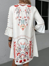 Load image into Gallery viewer, Lace Detail Printed Three-Quarter Sleeve Dress