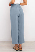 Load image into Gallery viewer, Drawstring Paperbag Waist Wide Leg Pants
