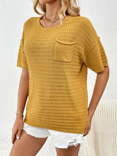 Load image into Gallery viewer, Round Neck Half Sleeve Knit Top
