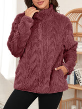 Load image into Gallery viewer, Fuzzy Zip Up Long Sleeve Jacket