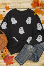 Load image into Gallery viewer, Glitter Round Neck Long Sleeve Sweatshirt