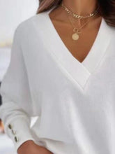 Load image into Gallery viewer, V-Neck Long Sleeve Sweatshirt