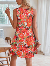 Load image into Gallery viewer, Lace Detail Printed V-Neck Sleeveless Dress