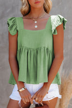 Load image into Gallery viewer, Full Size Ruffled Square Neck Cap Sleeve Blouse