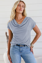 Load image into Gallery viewer, Cowl Neck Short Sleeve T-Shirt