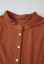 Load image into Gallery viewer, Corduroy Quarter Snap Three-Quarter Sleeve Dress