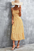 Load image into Gallery viewer, Plaid Square Neck Midi Cami Dress