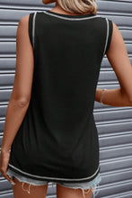 Load image into Gallery viewer, Rhinestone Smile Face Round Neck Tank