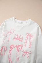 Load image into Gallery viewer, Bow Round Neck Long Sleeve Sweatshirt