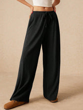 Load image into Gallery viewer, Ribbed Drawstring Wide Leg Pants