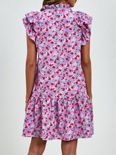 Load image into Gallery viewer, Tied Floral Cap Sleeve Mini Dress
