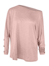 Load image into Gallery viewer, One Shoulder Long Sleeve T-Shirt