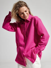 Load image into Gallery viewer, Textured Collared Neck Long Sleeve Shirt