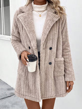 Load image into Gallery viewer, Fuzzy Button Up Long Sleeve Coat with Pockets