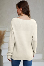 Load image into Gallery viewer, V-Neck Drop Shoulder Sweater