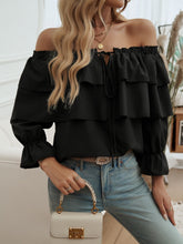 Load image into Gallery viewer, Off-Shoulder Flounce Sleeve Blouse