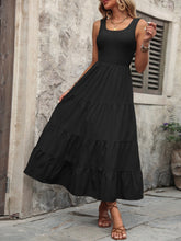 Load image into Gallery viewer, Smocked Scoop Neck Sleeveless Tank Dress