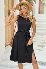 Load image into Gallery viewer, Tied Round Neck Sleeveless Dress