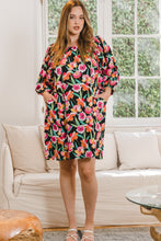 Load image into Gallery viewer, ODDI Full Size Floral Puff Sleeve Mini Dress