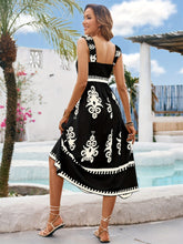 Load image into Gallery viewer, Printed Square Neck Wide Strap Midi Dress