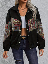 Load image into Gallery viewer, Embroidered Collared Neck Snap Down Jacket