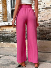 Load image into Gallery viewer, Tied High Waist Wide Leg Pants with Pockets