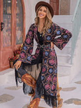 Load image into Gallery viewer, Fringe Open Front Long Sleeve Cardigan