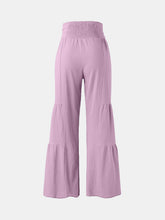 Load image into Gallery viewer, Tied Ruched Wide Leg Pants