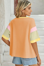 Load image into Gallery viewer, Lovelet Color Block Round Neck Half Sleeve T-Shirt