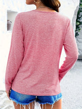 Load image into Gallery viewer, Crisscross V-Neck Long Sleeve T-Shirt
