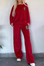 Load image into Gallery viewer, Full Size Boat Neck Long Sleeve Top and Pants Set
