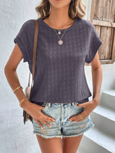 Load image into Gallery viewer, Textured Round Neck Short Sleeve Top