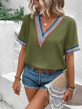 Load image into Gallery viewer, Full Size V-Neck Short Sleeve Blouse