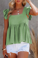 Load image into Gallery viewer, Full Size Ruffled Square Neck Cap Sleeve Blouse