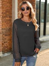 Load image into Gallery viewer, Full Size Round Neck Lace Long Sleeve T-Shirt Plus Size