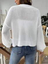 Load image into Gallery viewer, Heart Button Down V-Neck Long Sleeve Cardigan