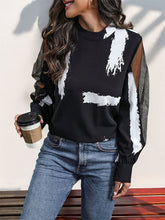 Load image into Gallery viewer, Mock Neck Mesh Long Sleeve Blouse