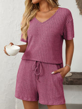 Load image into Gallery viewer, Mandy V-Neck Short Sleeve Top and Shorts Set