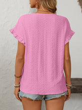 Load image into Gallery viewer, Mandy Eyelet Round Neck Short Sleeve Top